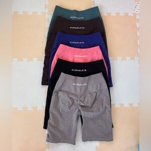 Alphalete Women's Colorful Scrunch Gym Shorts Set of 6